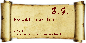 Bozsaki Fruzsina névjegykártya